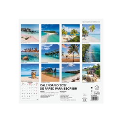CALENDARIO PARED ESCRIBIR 30x30 PUEBLOS PARADISÍACOS 2027