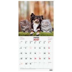 CALENDARIO PARED ESCRIBIR 30x30 PERROS Y GATOS 2027