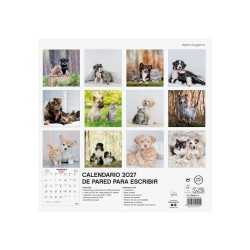 CALENDARIO PARED ESCRIBIR 30x30 PERROS Y GATOS 2027