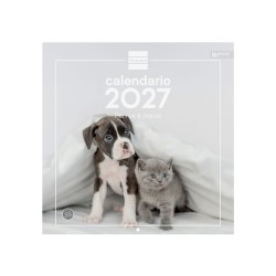CALENDARIO PARED ESCRIBIR 30x30 PERROS Y GATOS 2027