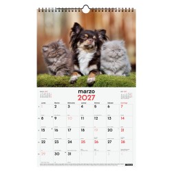 CALENDARIO PARED ESCRIBIR 25X40 2027 PERROS Y GATOS