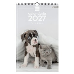 CALENDARIO PARED ESCRIBIR 25X40 2027 PERROS Y GATOS