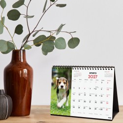 CALENDARIO SOBREMESA ESCRIBIR 210X150 2027 CACHORROS