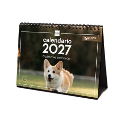 CALENDARIO SOBREMESA ESCRIBIR 210X150 2027 CACHORROS