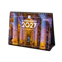 CALENDARIO SOBREMESA ESCRIBIR 210X150 2027 MARAVILLAS DEL MUNDO
