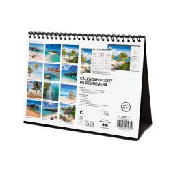 CALENDARIO SOBREMESA ESCRIBIR 210X150 2027 PAISAJES PARADISÍACOS