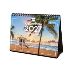 CALENDARIO SOBREMESA ESCRIBIR 210X150 2027 PAISAJES PARADISÍACOS