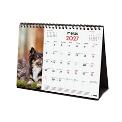 CALENDARIO SOBREMESA ESCRIBIR 210X150 2027 PERROS Y GATOS