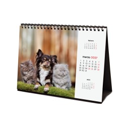 CALENDARIO SOBREMESA ESCRIBIR 210X150 2027 PERROS Y GATOS