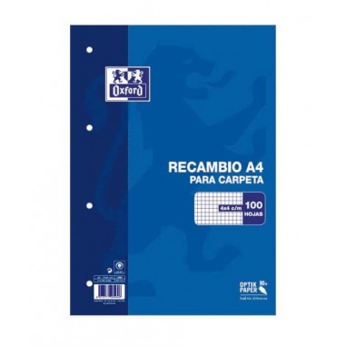 RECAMBIO A4 OXFORD 100+20H 4X4 90GR