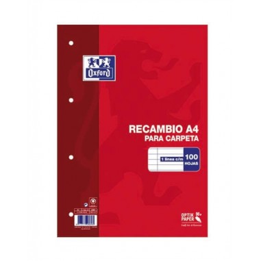 RECAMBIO A4 OXFORD 100H HORIZONTAL 90GR