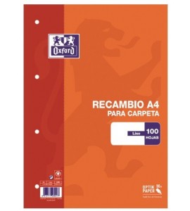 RECAMBIO A4 OXFORD 100H LISO 90GR