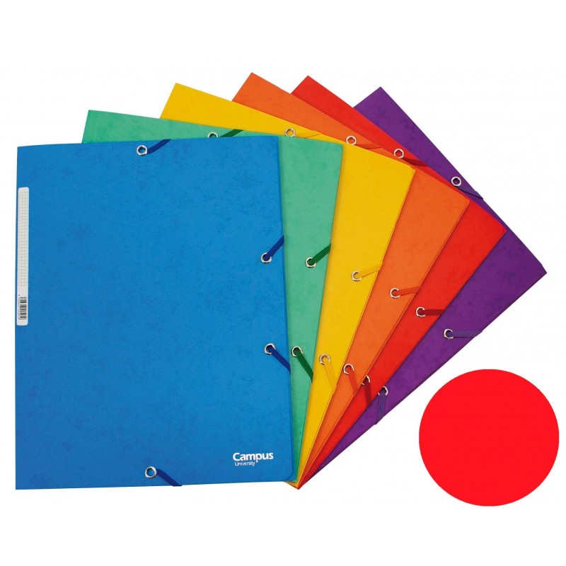 CARPETA CARTON FOLIO SOLAPA ROJO P/12
