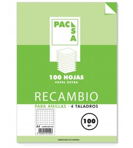 RECAMBIO A4 100H CUADRO 100GR