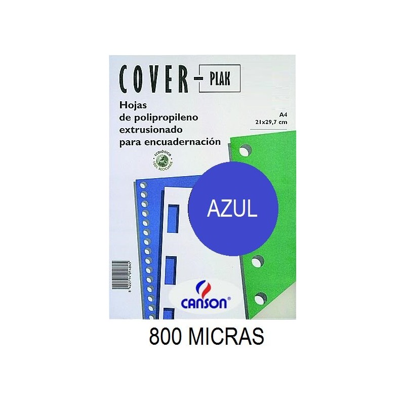 PORTADA A4 COV-PLAK 800 MICRAS AZUL P/50