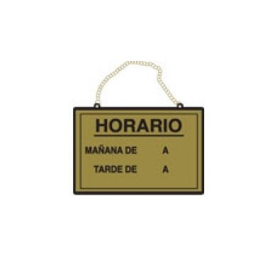 CARTEL HORARIO LATÓN