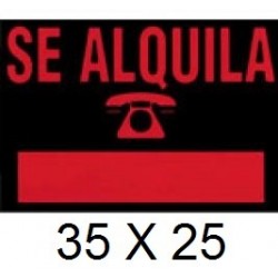 CARTEL SE ALQUILA  35 X 25