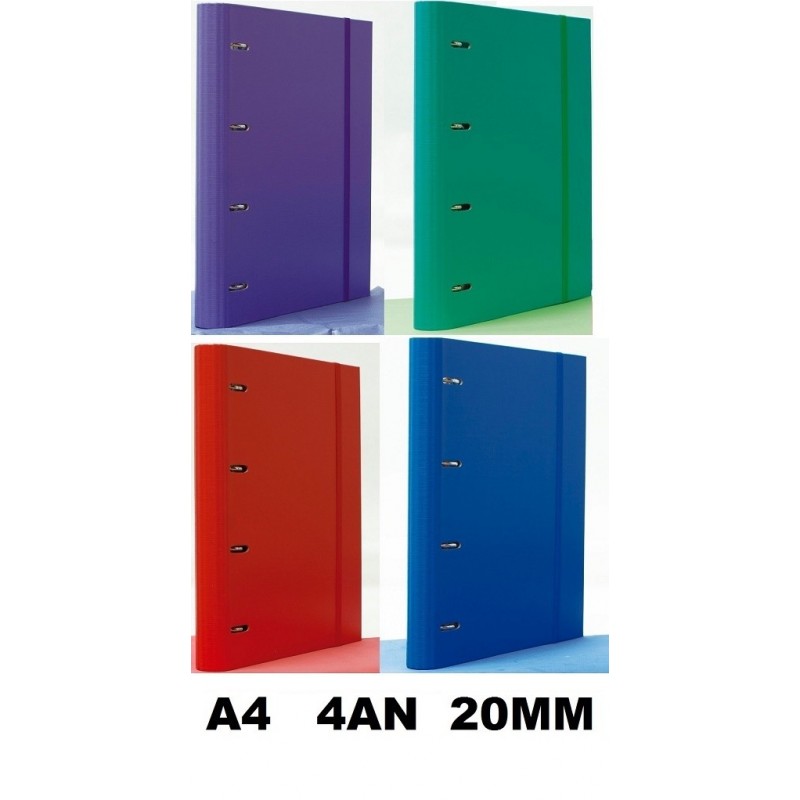 CARPETA CARTÓN A4 4 ANILLAS 20 MM PLUS CON RECCAMBIO AZUL