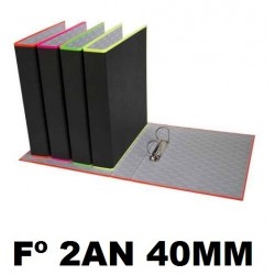 CARPETA CARTÓN FOLIO 2 ANILLAS 40 MM FLUOR